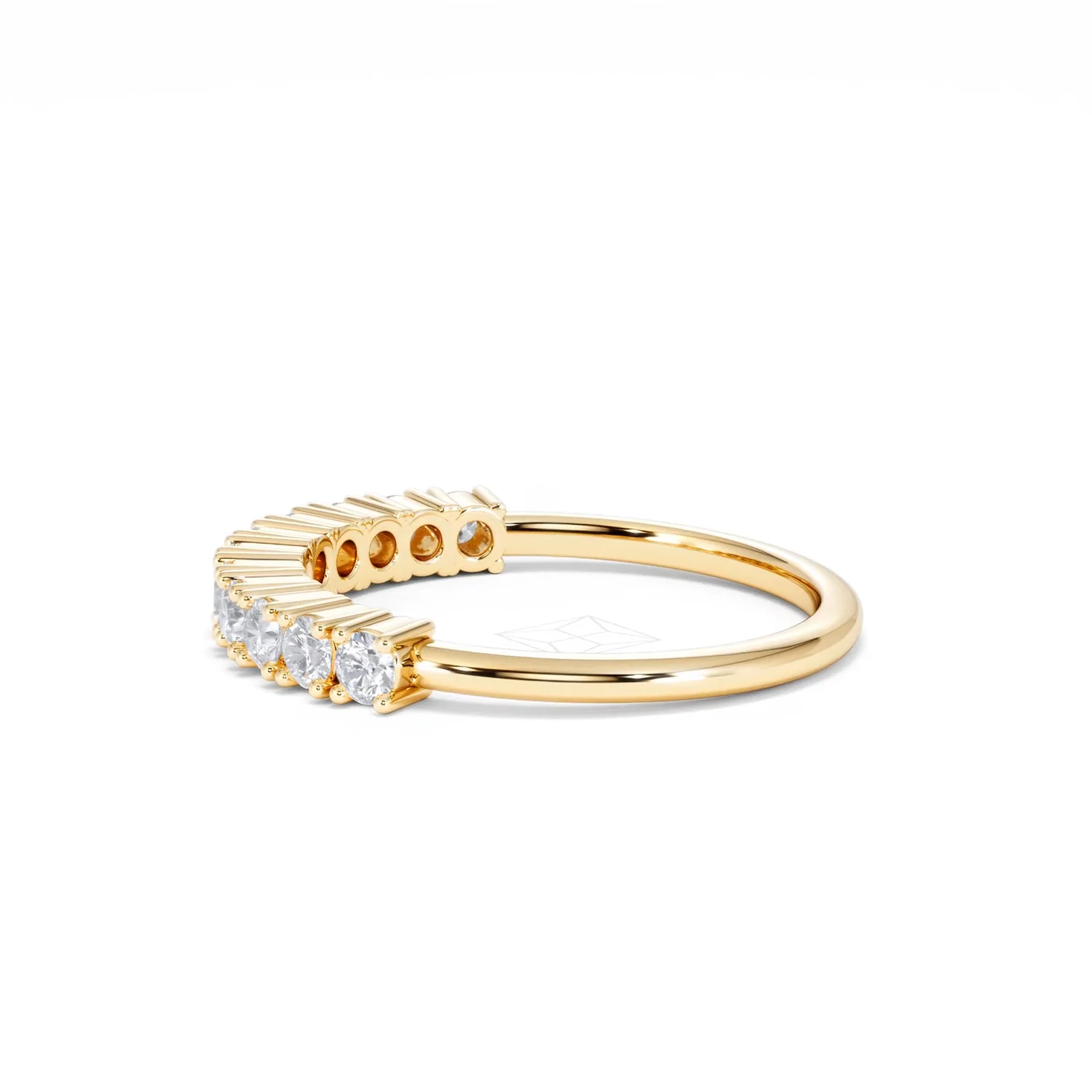 Twilight Lab Diamond 0.50ct H/SI Half Eternity Ring in 18K Gold Vermeil - Image 68