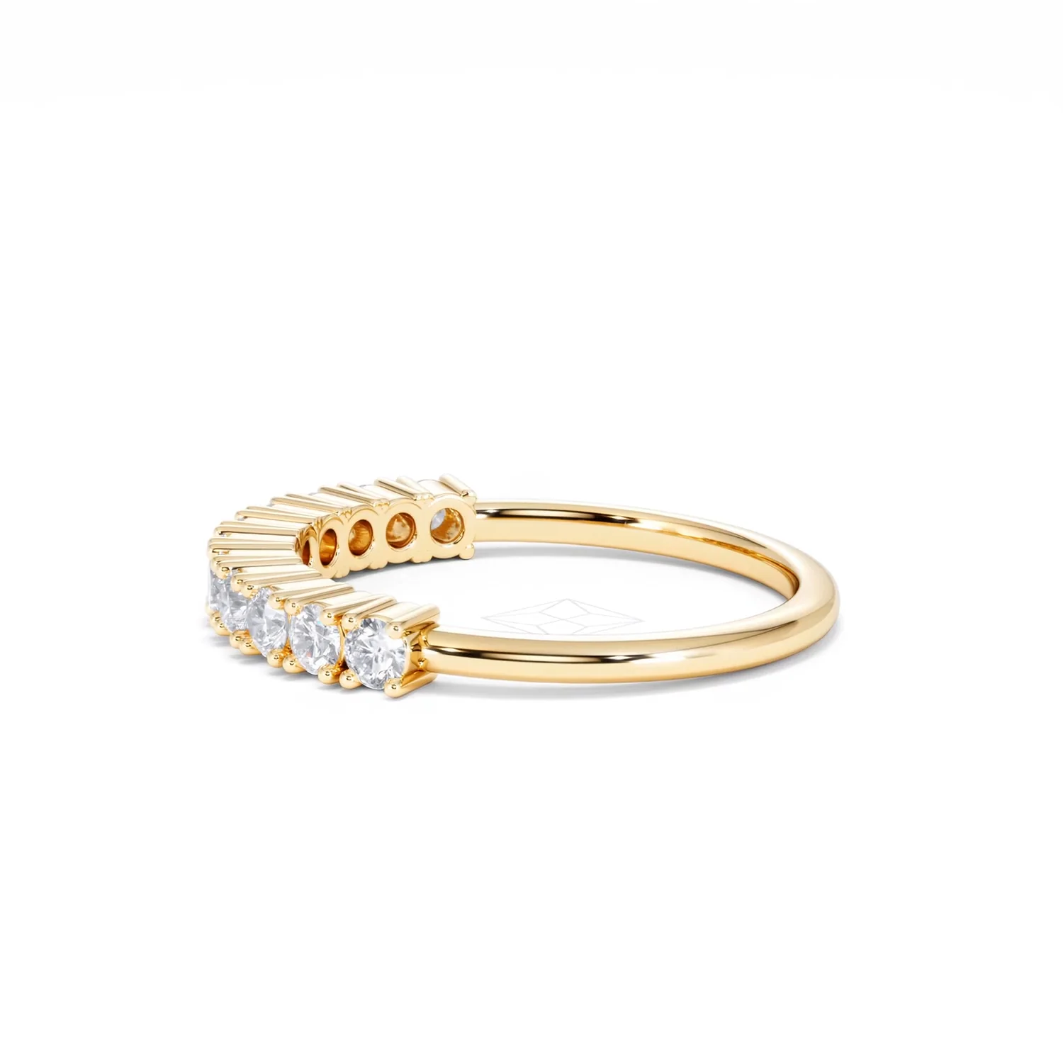 Twilight Lab Diamond 0.50ct H/SI Half Eternity Ring in 18K Gold Vermeil - Image 69