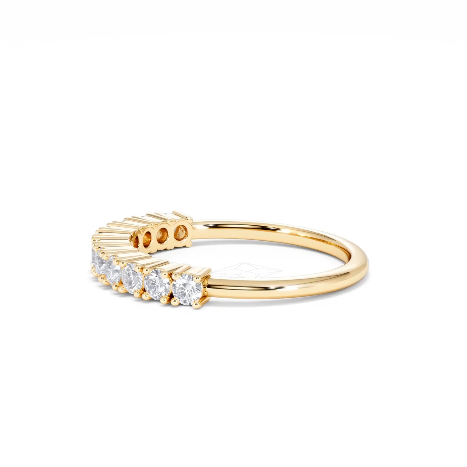 Twilight Lab Diamond 0.50ct H/SI Half Eternity Ring in 18K Gold Vermeil - Image 71