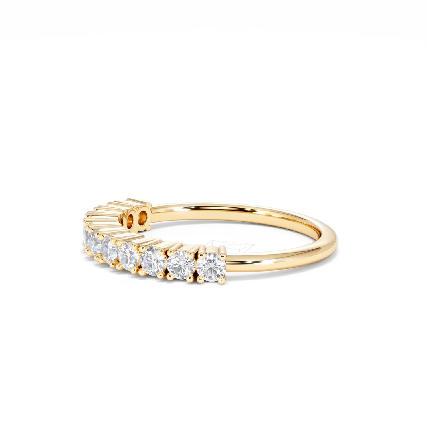 Twilight Lab Diamond 0.50ct H/SI Half Eternity Ring in 18K Gold Vermeil - Image 75