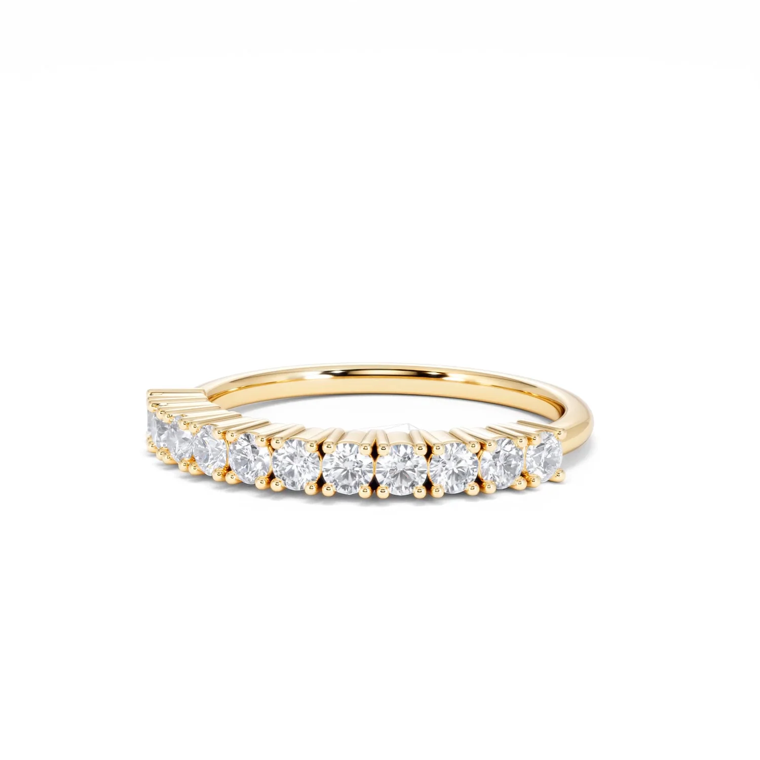 Twilight Lab Diamond 0.50ct H/SI Half Eternity Ring in 18K Gold Vermeil - Image 85