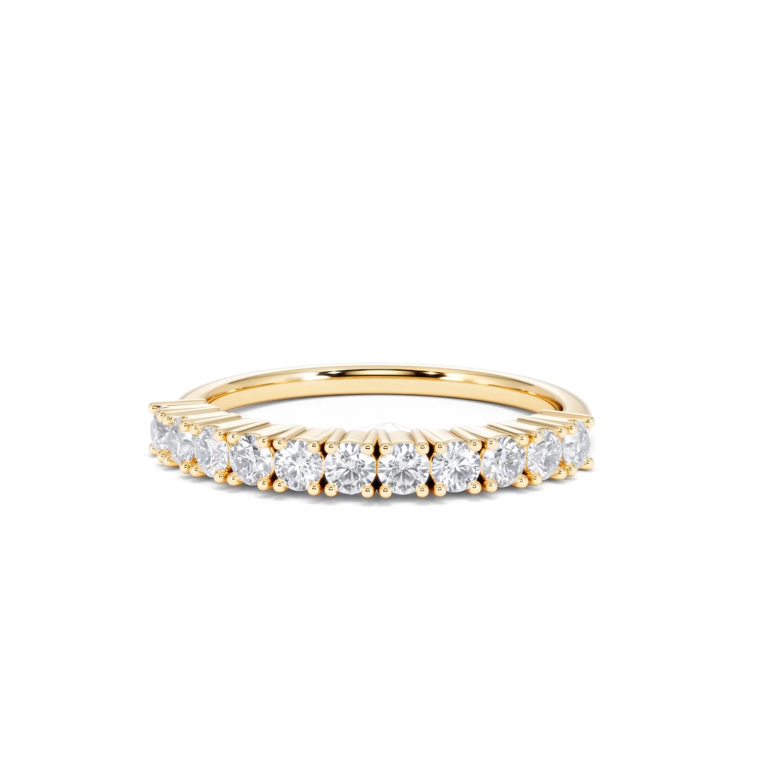 Twilight Lab Diamond 0.50ct H/SI Half Eternity Ring in 18K Gold Vermeil - Image 88