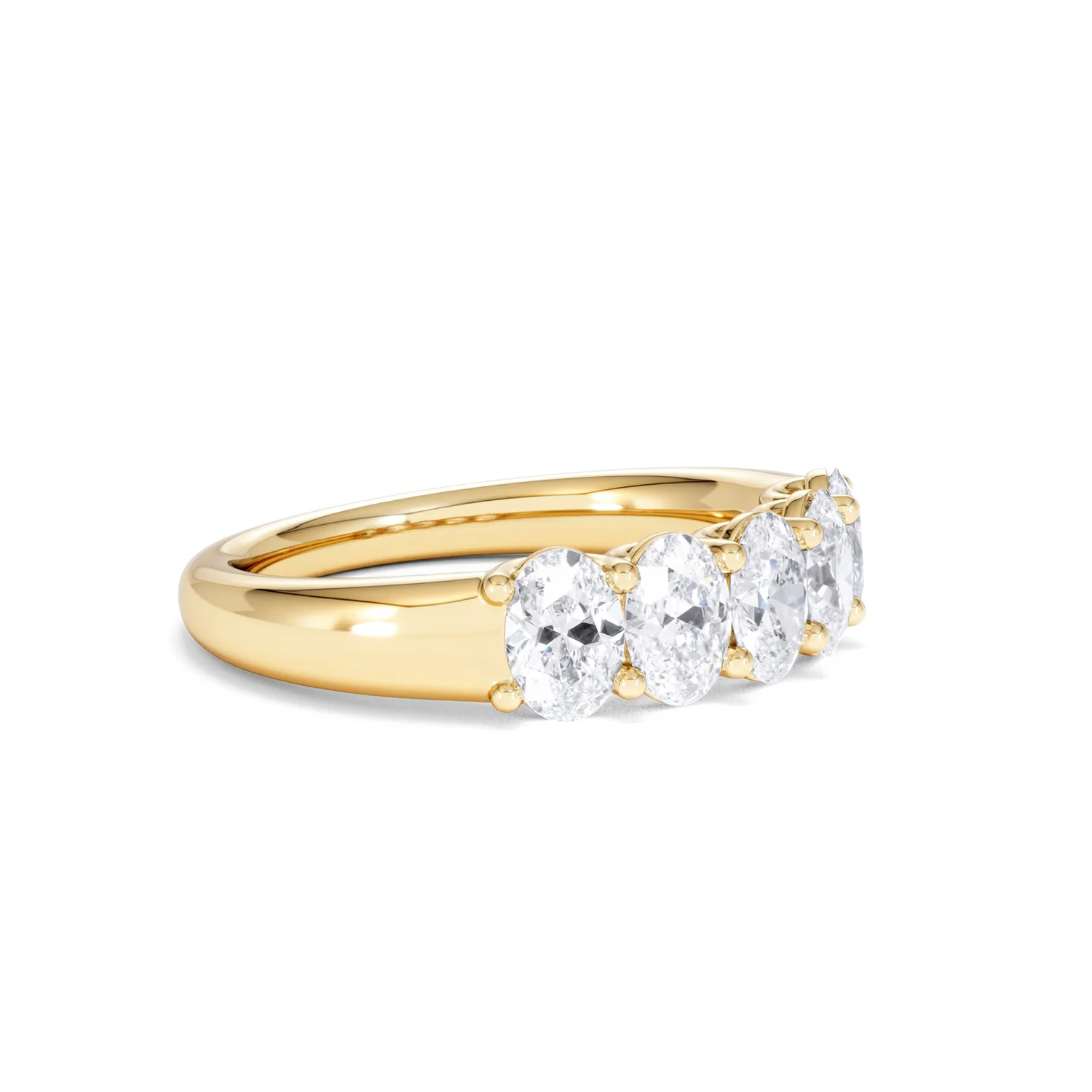 Unity 1.00ct Oval Cut Lab Diamond 5 Stone Ring in 18K Yellow Gold - Image 20