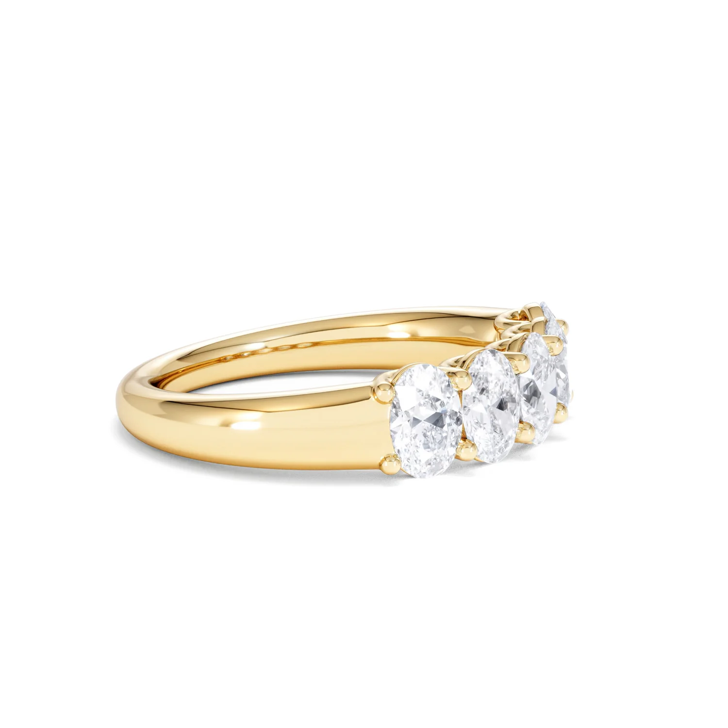 Unity 1.00ct Oval Cut Lab Diamond 5 Stone Ring in 18K Yellow Gold - Image 23