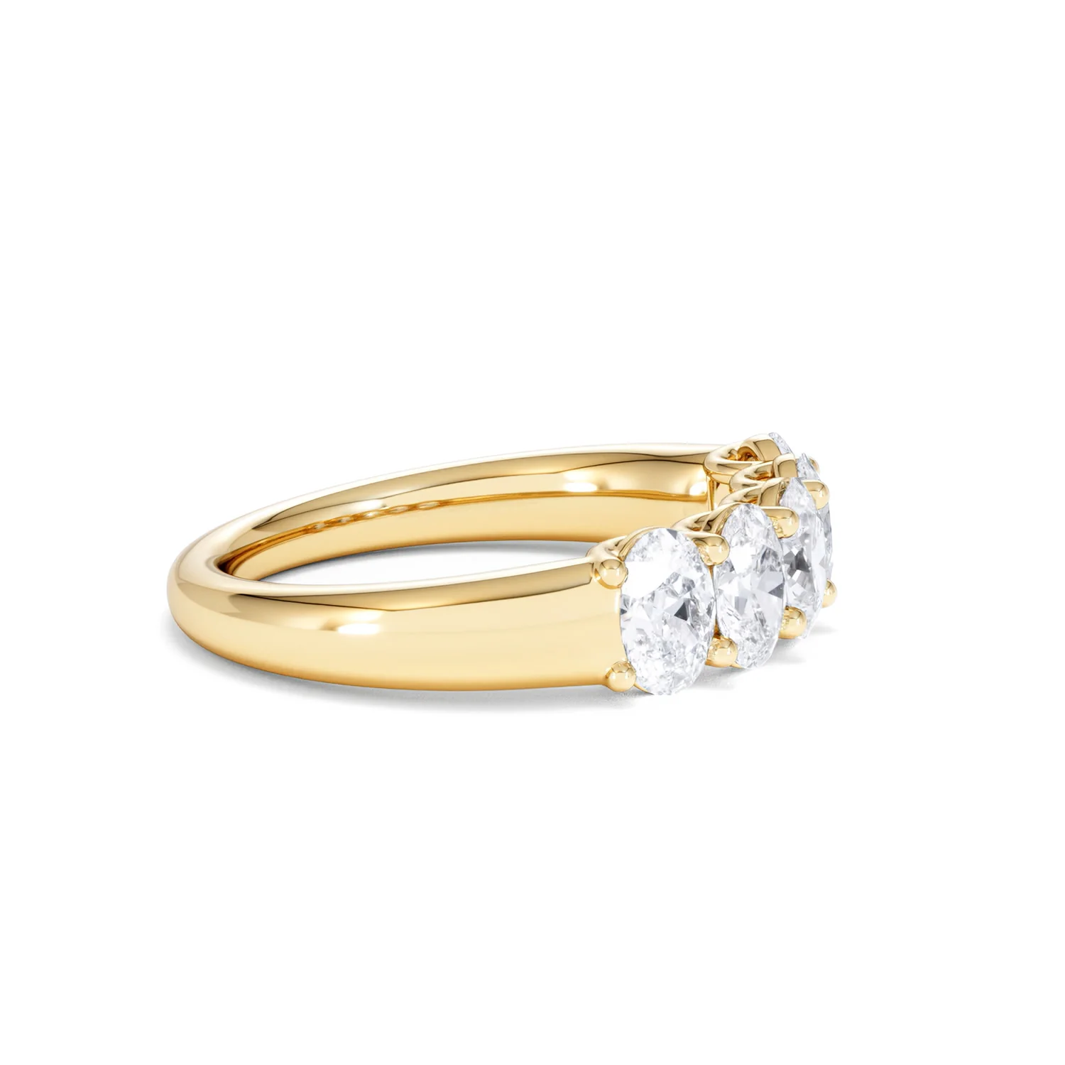 Unity 1.00ct Oval Cut Lab Diamond 5 Stone Ring in 18K Yellow Gold - Image 25