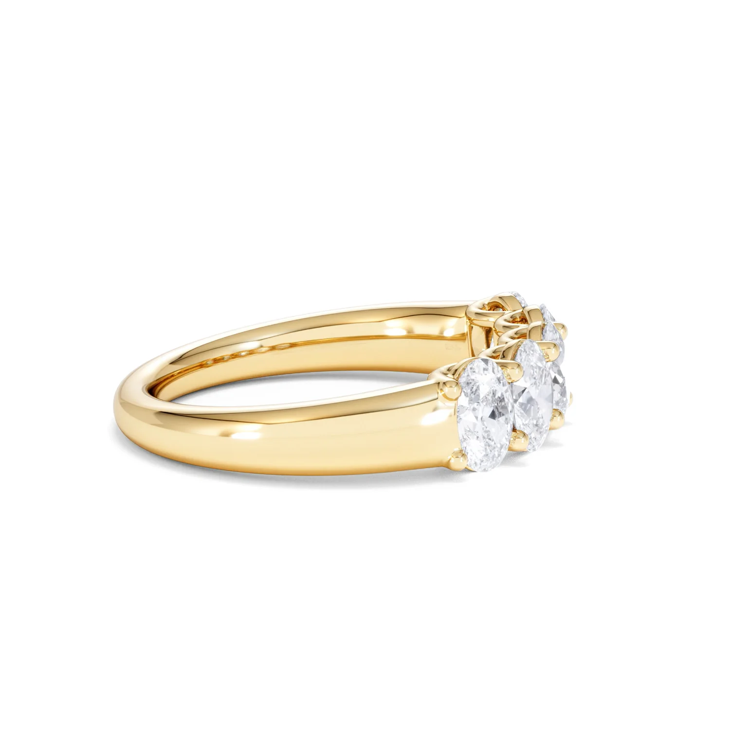 Unity 1.00ct Oval Cut Lab Diamond 5 Stone Ring in 18K Yellow Gold - Image 27