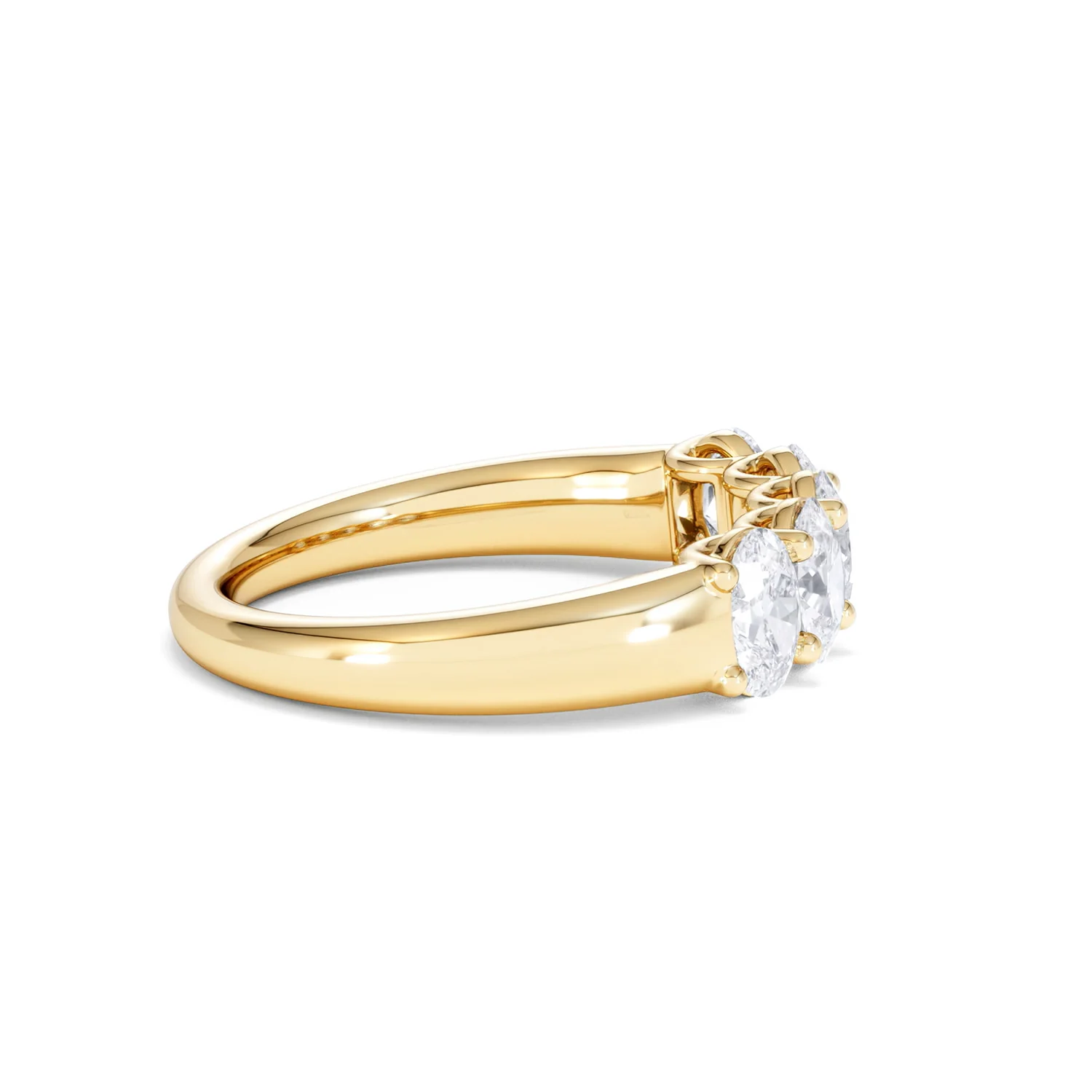 Unity 1.00ct Oval Cut Lab Diamond 5 Stone Ring in 18K Yellow Gold - Image 29