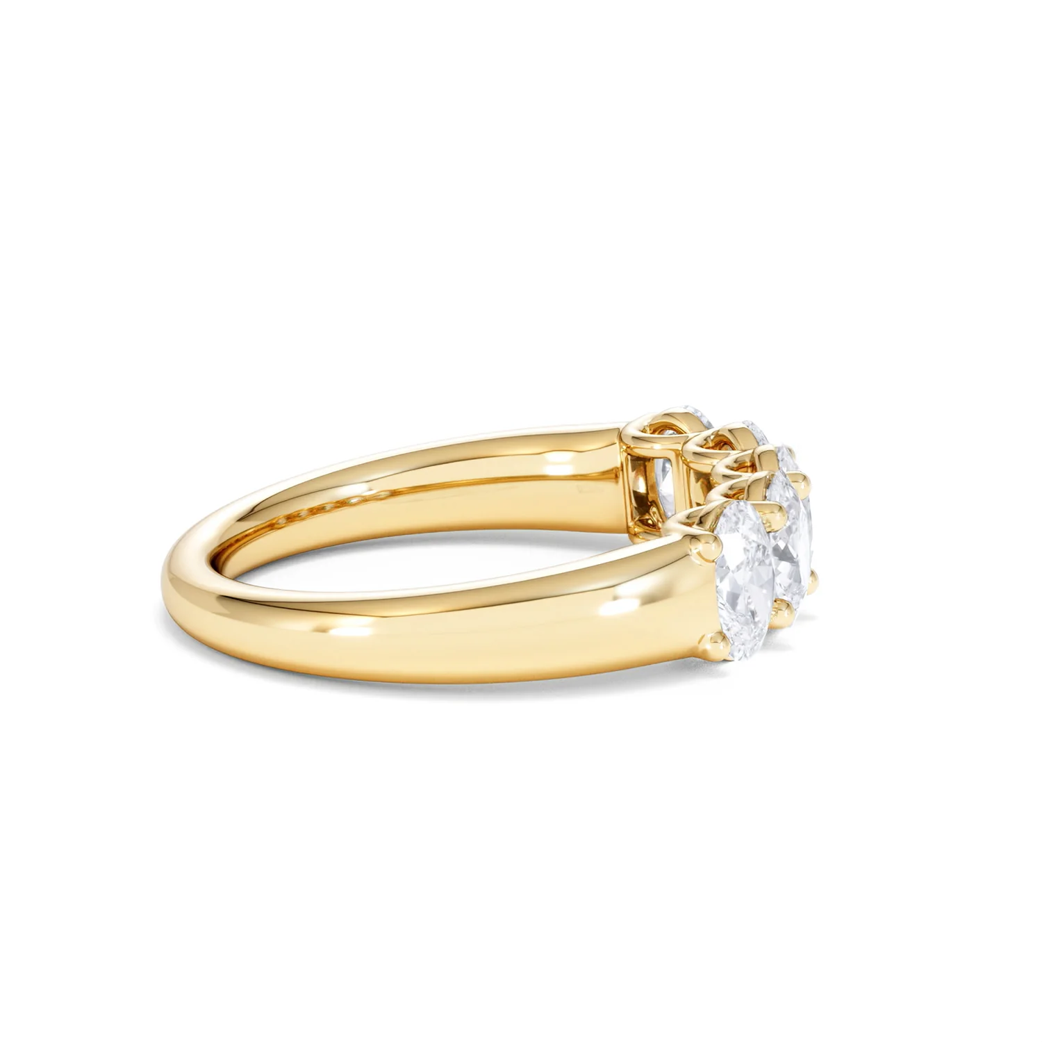 Unity 1.00ct Oval Cut Lab Diamond 5 Stone Ring in 18K Yellow Gold - Image 30