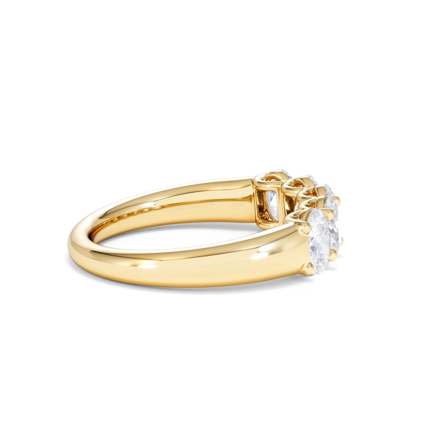 Unity 1.00ct Oval Cut Lab Diamond 5 Stone Ring in 18K Yellow Gold - Image 31