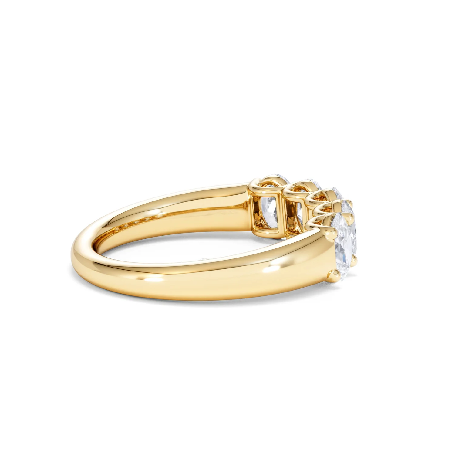 Unity 1.00ct Oval Cut Lab Diamond 5 Stone Ring in 18K Yellow Gold - Image 33