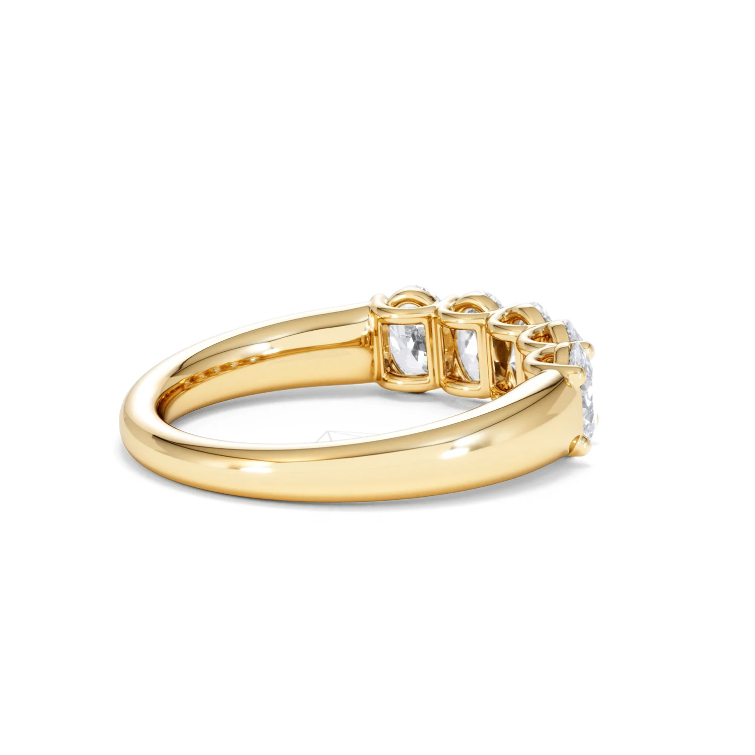 Unity 1.00ct Oval Cut Lab Diamond 5 Stone Ring in 18K Yellow Gold - Image 36