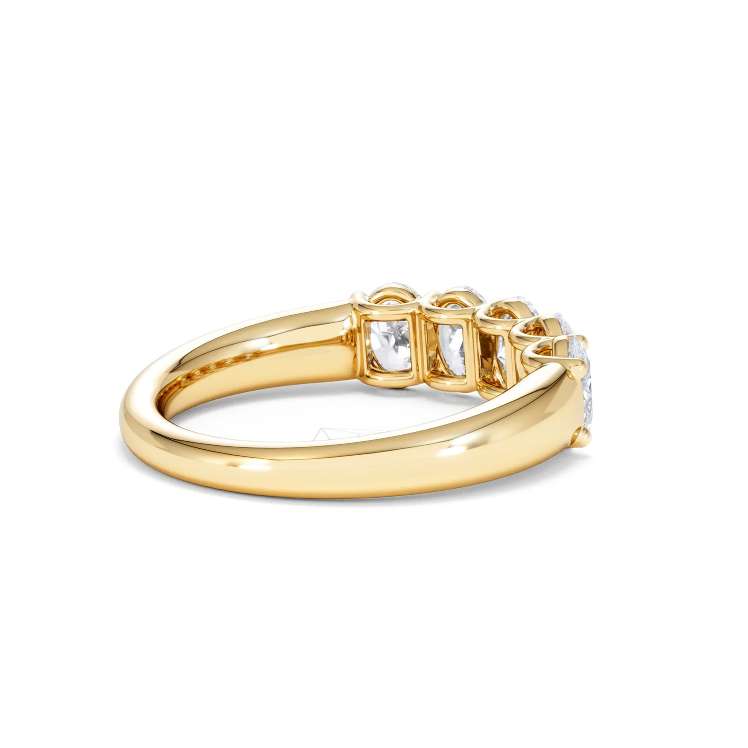 Unity 1.00ct Oval Cut Lab Diamond 5 Stone Ring in 18K Yellow Gold - Image 37