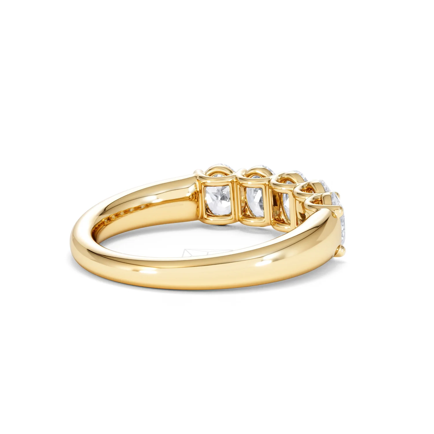 Unity 1.00ct Oval Cut Lab Diamond 5 Stone Ring in 18K Yellow Gold - Image 38