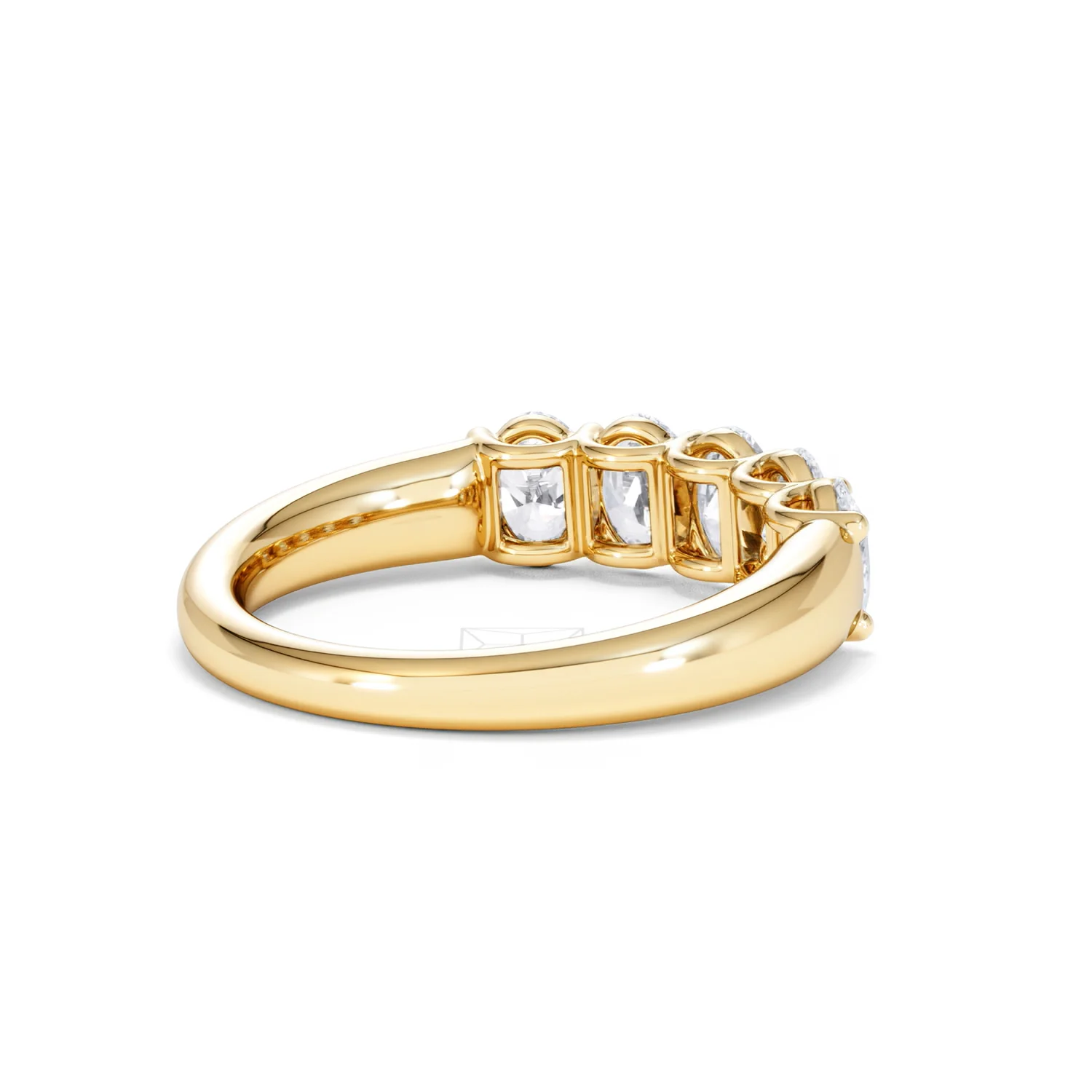 Unity 1.00ct Oval Cut Lab Diamond 5 Stone Ring in 18K Yellow Gold - Image 39