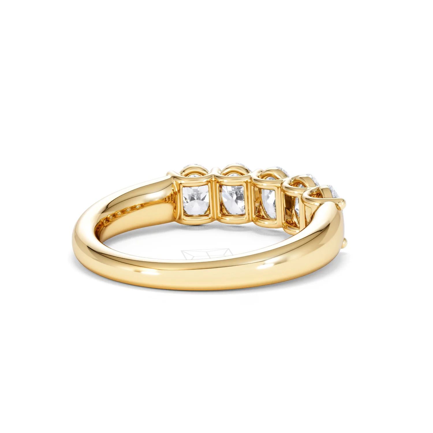 Unity 1.00ct Oval Cut Lab Diamond 5 Stone Ring in 18K Yellow Gold - Image 41