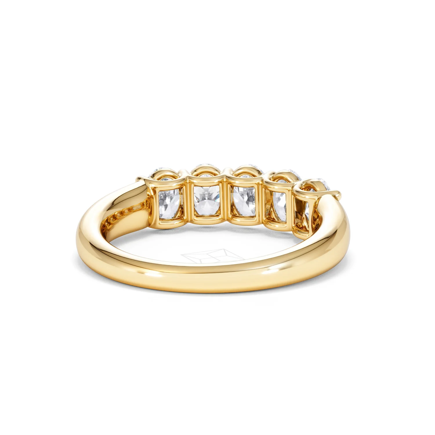 Unity 1.00ct Oval Cut Lab Diamond 5 Stone Ring in 18K Yellow Gold - Image 45