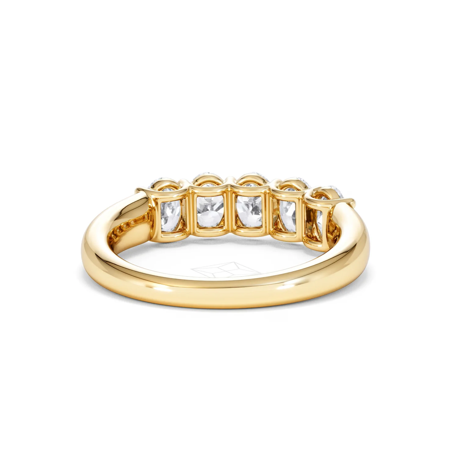 Unity 1.00ct Oval Cut Lab Diamond 5 Stone Ring in 18K Yellow Gold - Image 46