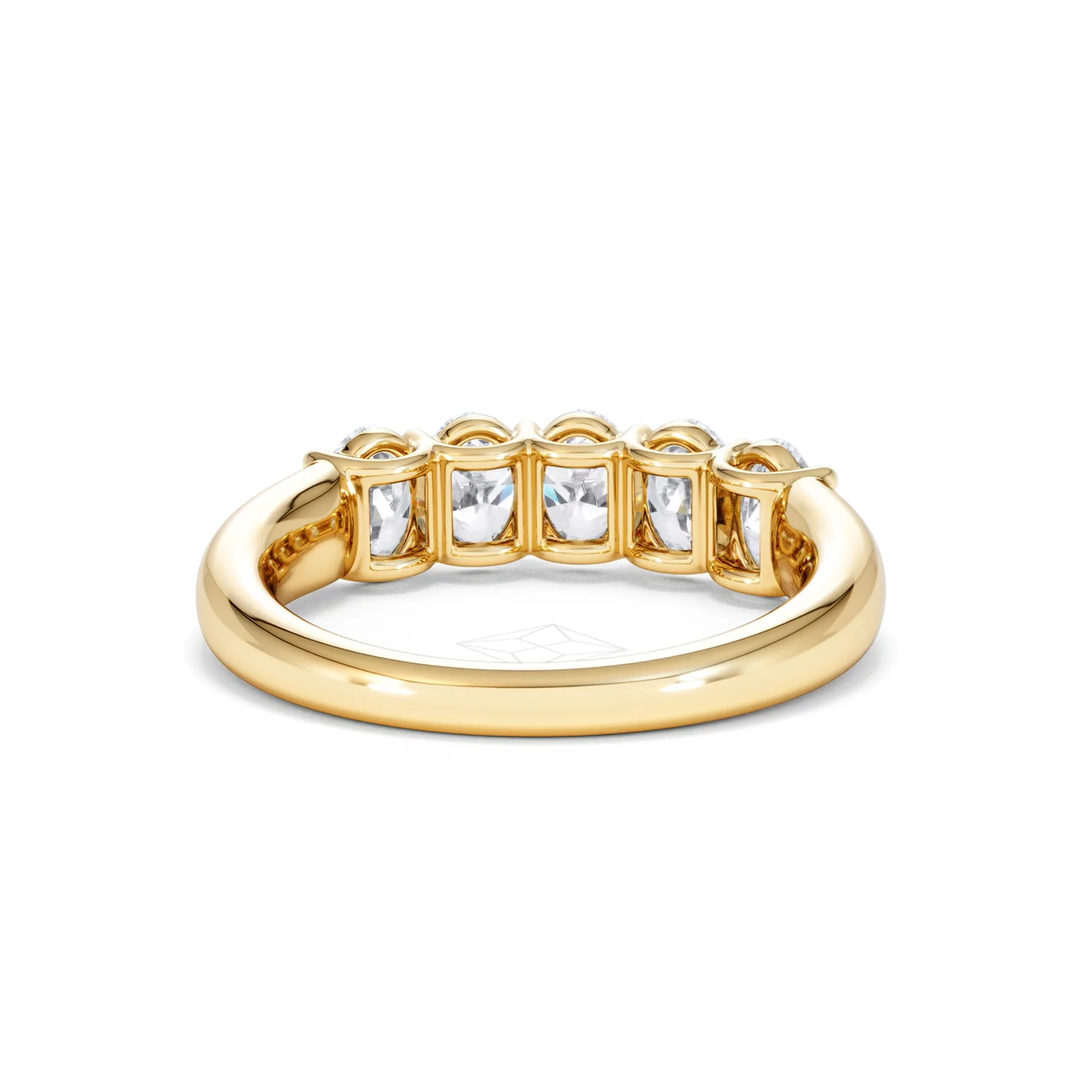 Unity 1.00ct Oval Cut Lab Diamond 5 Stone Ring in 18K Yellow Gold - Image 47