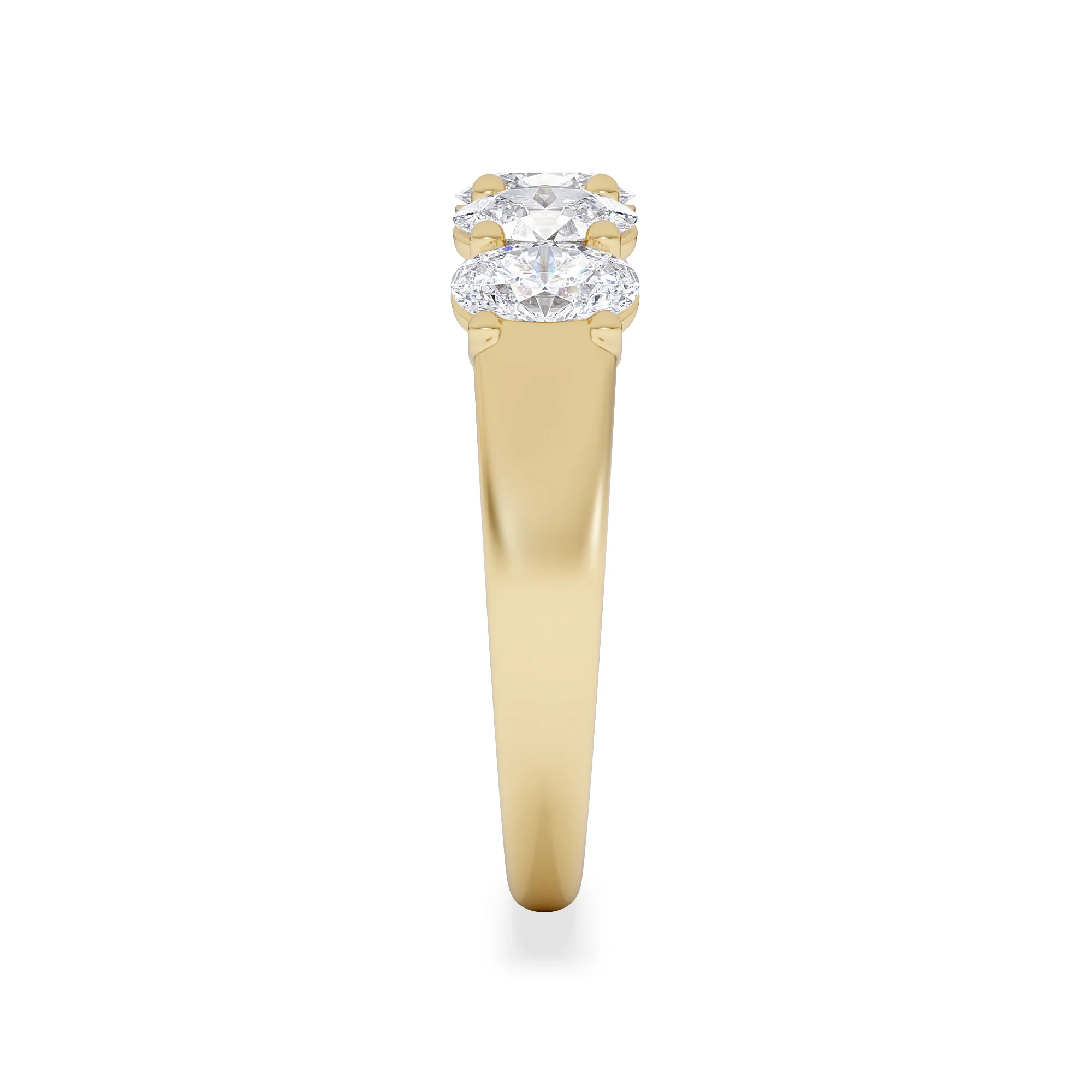 Unity 1.00ct Oval Cut Lab Diamond 5 Stone Ring in 18K Yellow Gold - Image 5