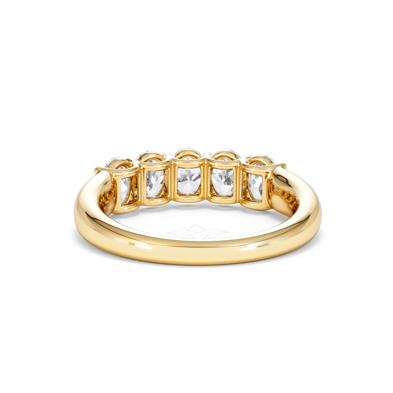 Unity 1.00ct Oval Cut Lab Diamond 5 Stone Ring in 18K Yellow Gold - Image 50