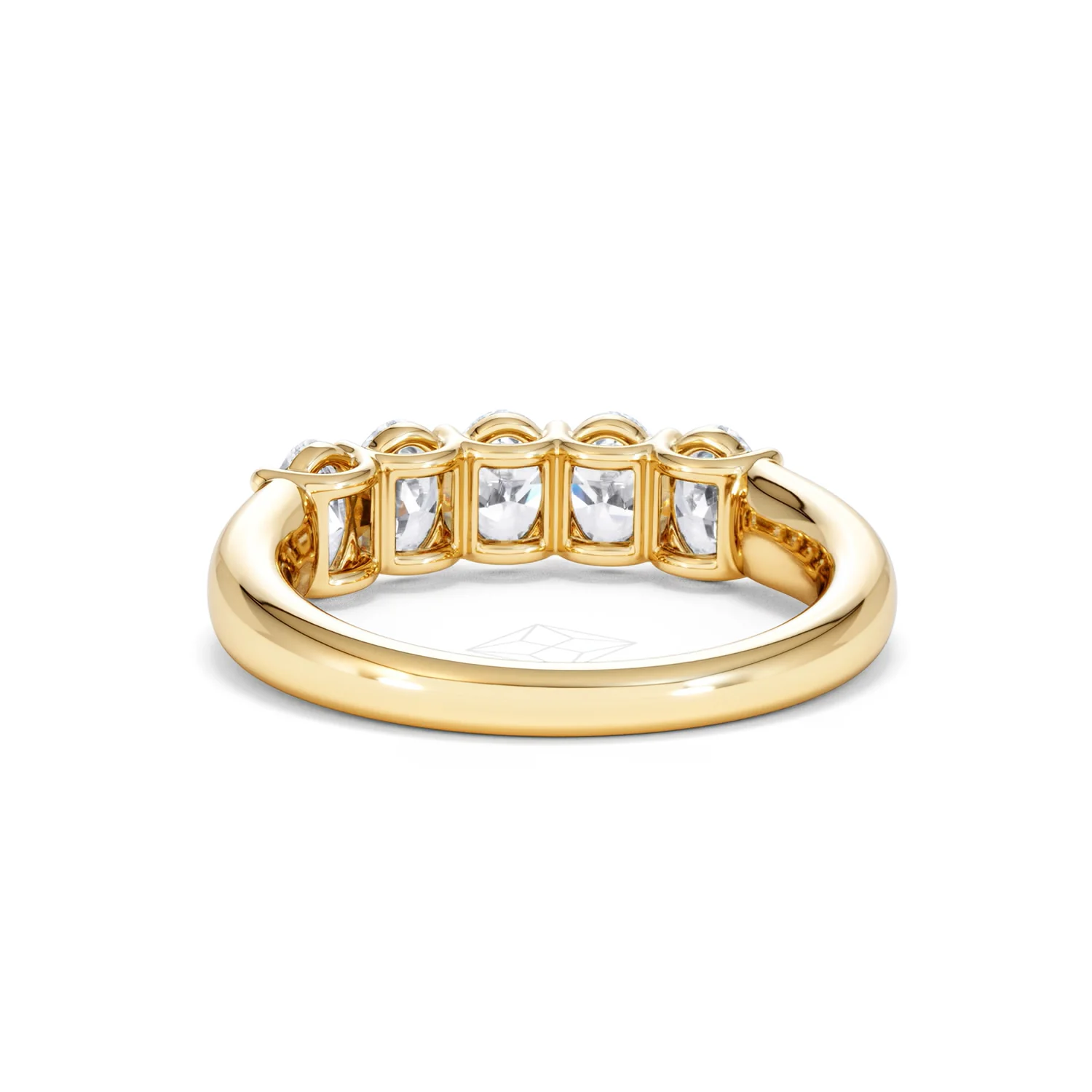 Unity 1.00ct Oval Cut Lab Diamond 5 Stone Ring in 18K Yellow Gold - Image 51