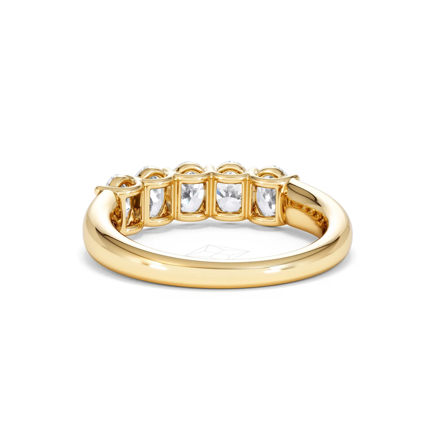 Unity 1.00ct Oval Cut Lab Diamond 5 Stone Ring in 18K Yellow Gold - Image 52