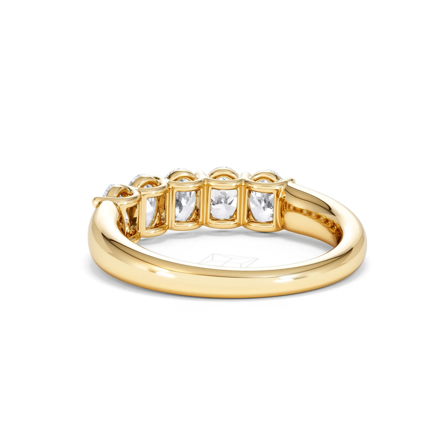 Unity 1.00ct Oval Cut Lab Diamond 5 Stone Ring in 18K Yellow Gold - Image 54