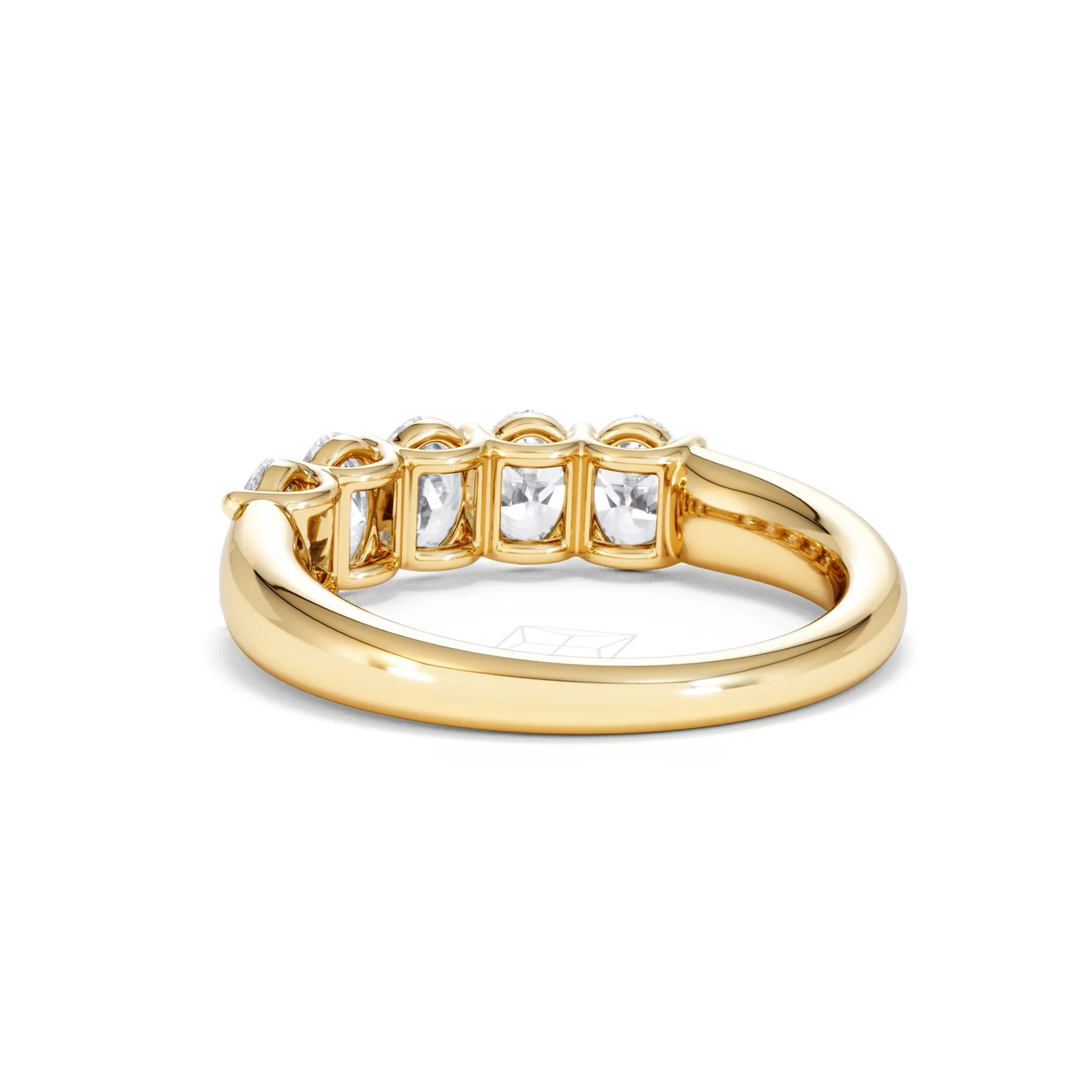 Unity 1.00ct Oval Cut Lab Diamond 5 Stone Ring in 18K Yellow Gold - Image 55
