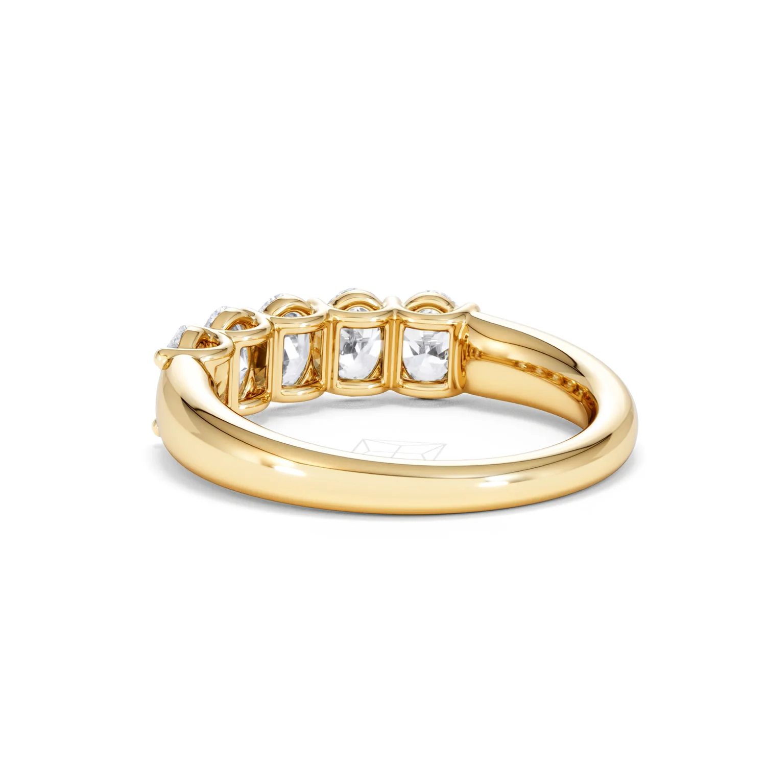 Unity 1.00ct Oval Cut Lab Diamond 5 Stone Ring in 18K Yellow Gold - Image 56
