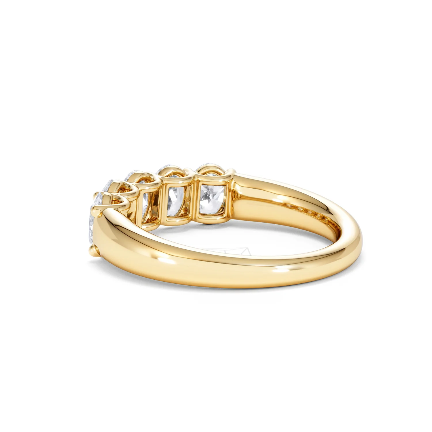 Unity 1.00ct Oval Cut Lab Diamond 5 Stone Ring in 18K Yellow Gold - Image 60
