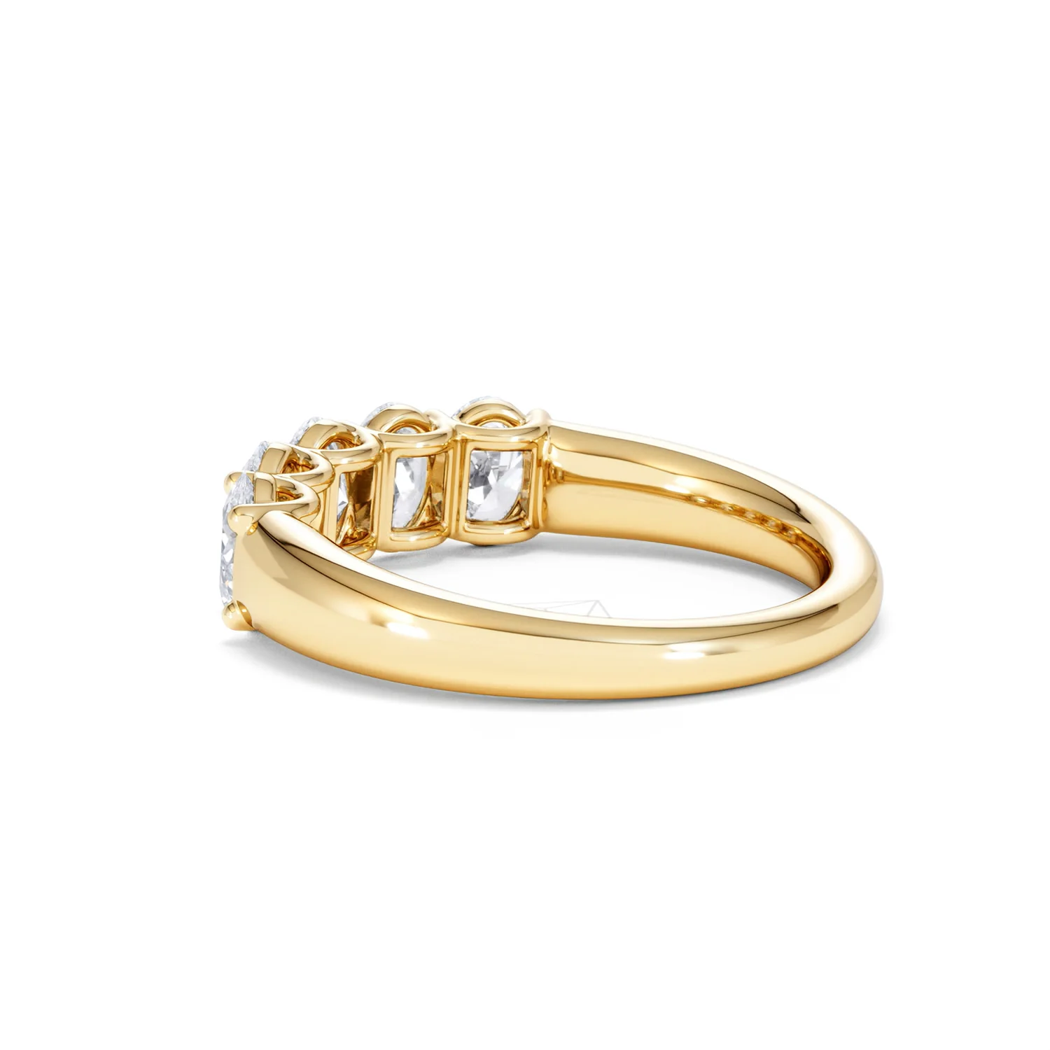 Unity 1.00ct Oval Cut Lab Diamond 5 Stone Ring in 18K Yellow Gold - Image 61