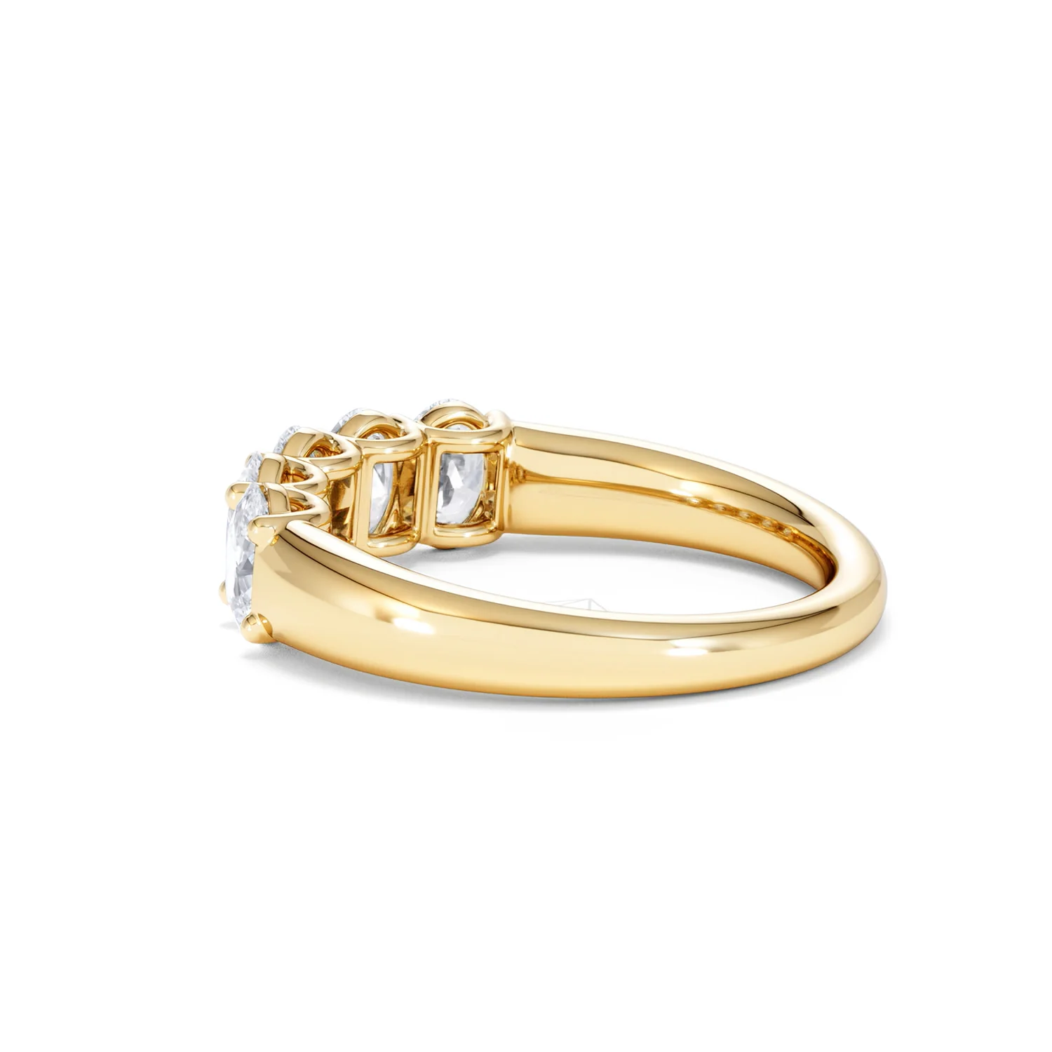 Unity 1.00ct Oval Cut Lab Diamond 5 Stone Ring in 18K Yellow Gold - Image 63