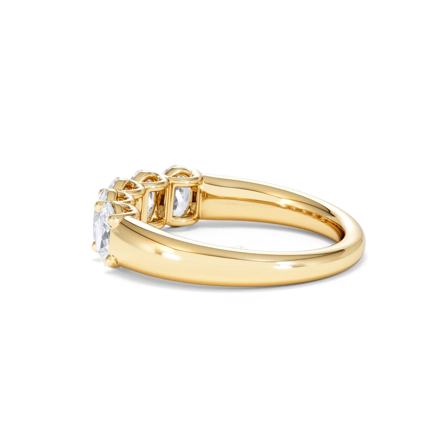 Unity 1.00ct Oval Cut Lab Diamond 5 Stone Ring in 18K Yellow Gold - Image 64