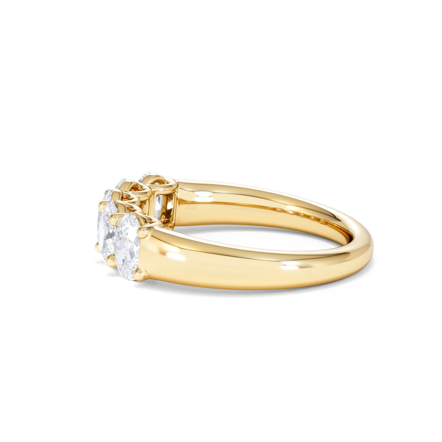Unity 1.00ct Oval Cut Lab Diamond 5 Stone Ring in 18K Yellow Gold - Image 68
