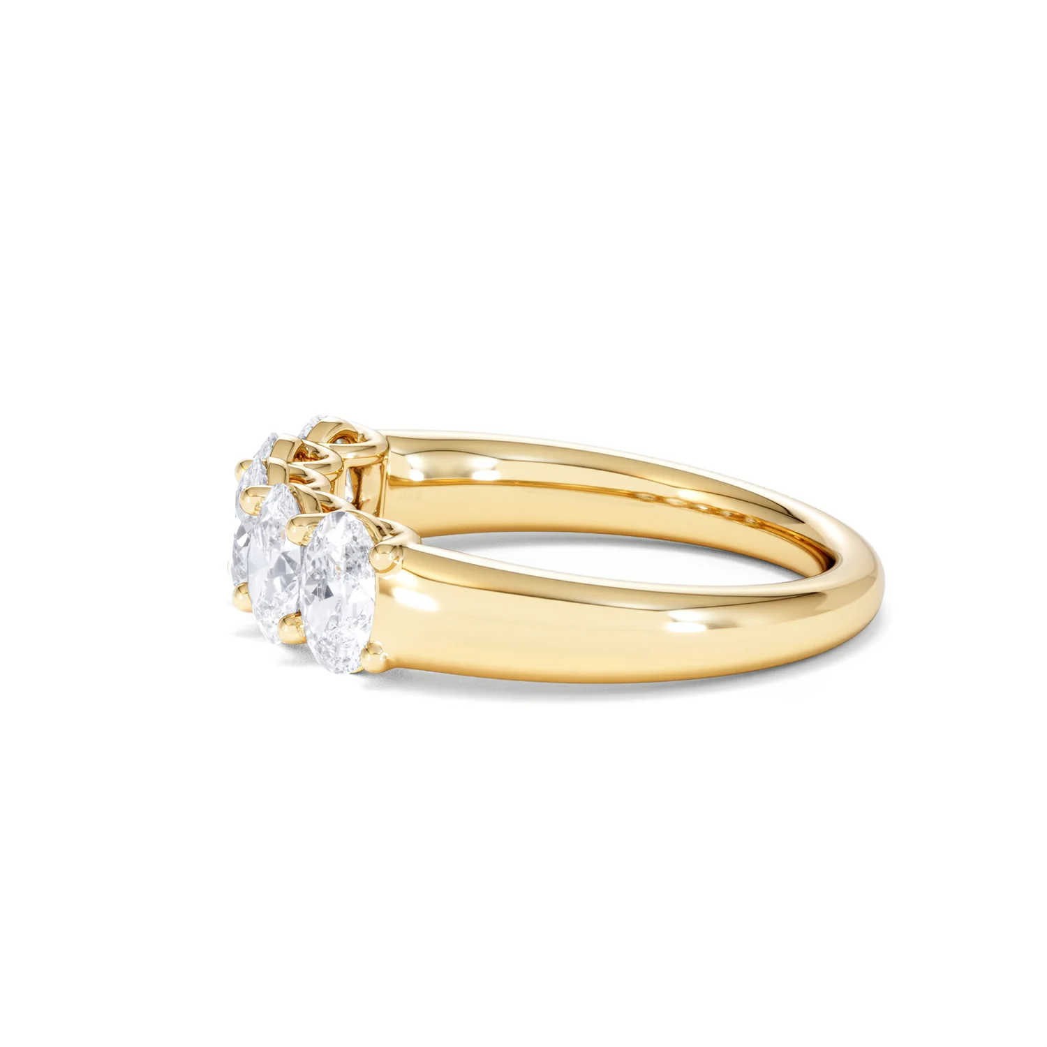 Unity 1.00ct Oval Cut Lab Diamond 5 Stone Ring in 18K Yellow Gold - Image 70
