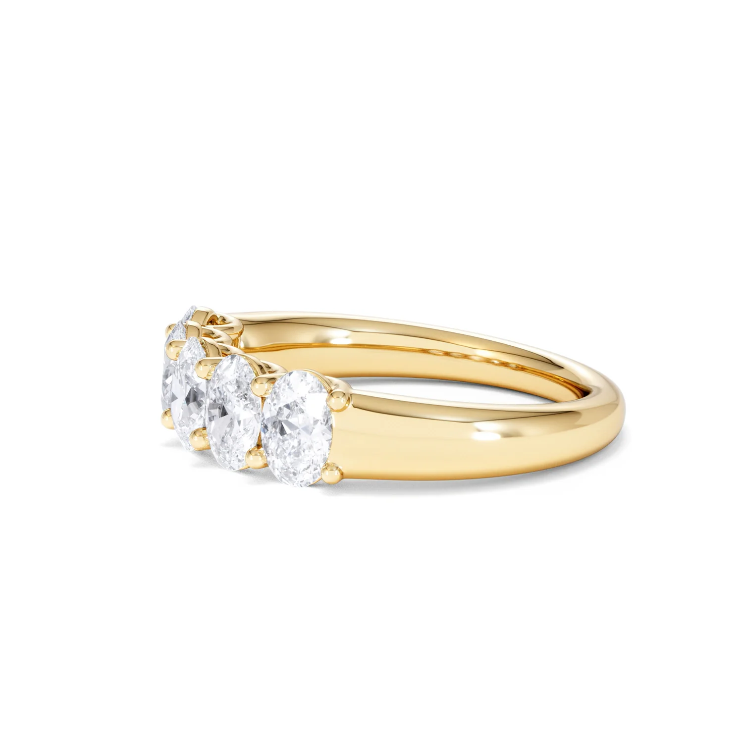 Unity 1.00ct Oval Cut Lab Diamond 5 Stone Ring in 18K Yellow Gold - Image 74