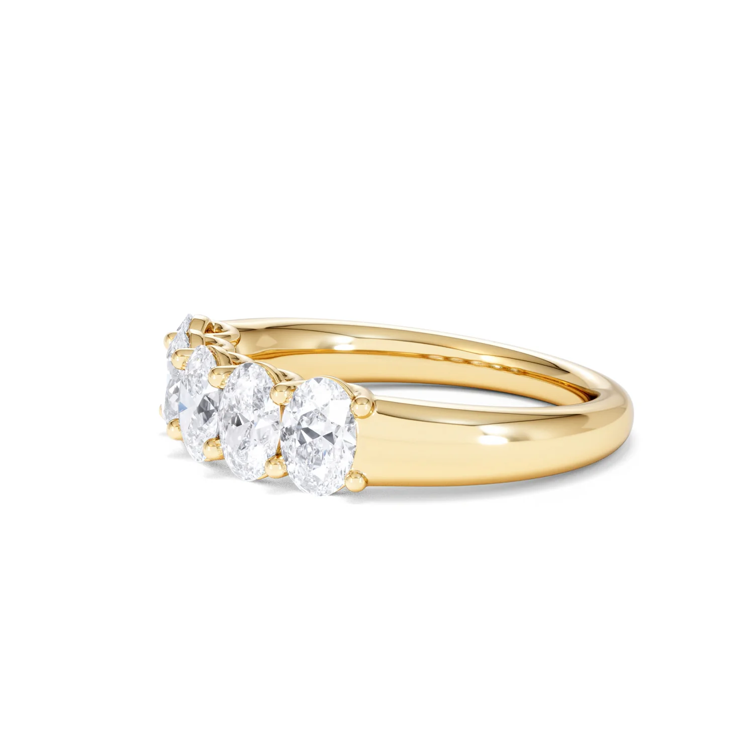 Unity 1.00ct Oval Cut Lab Diamond 5 Stone Ring in 18K Yellow Gold - Image 75