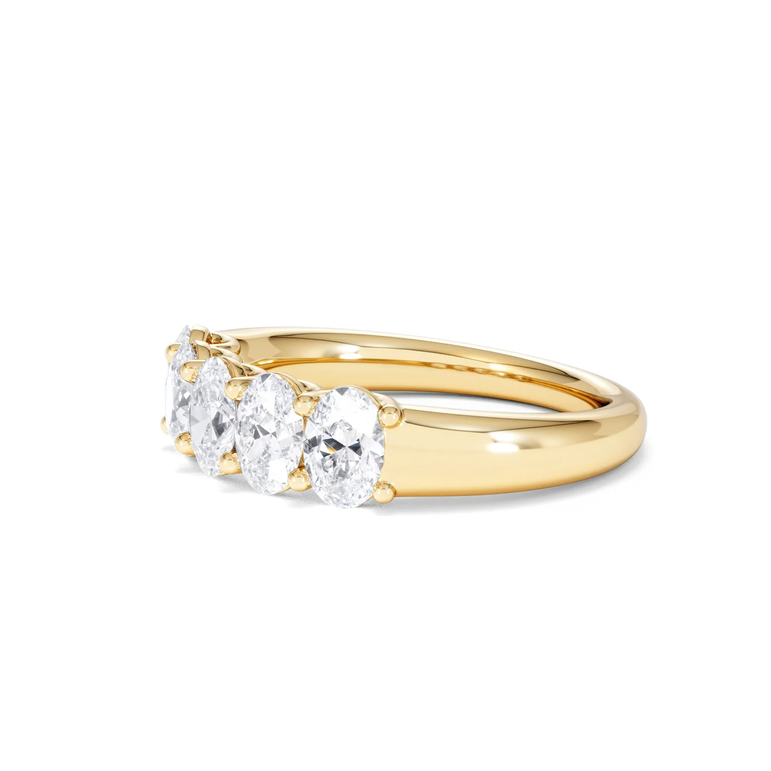 Unity 1.00ct Oval Cut Lab Diamond 5 Stone Ring in 18K Yellow Gold - Image 76