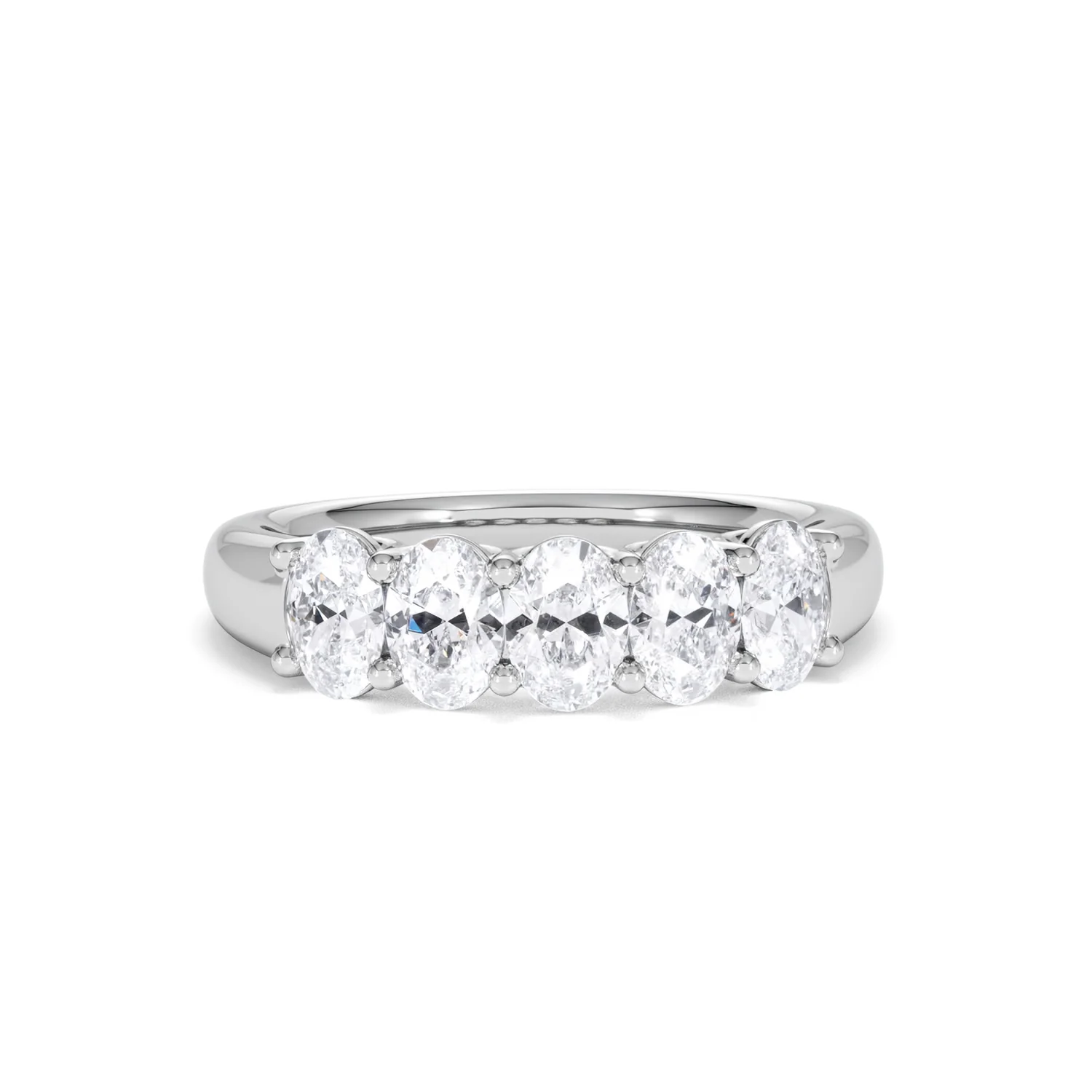 Unity 1.00ct Oval Cut Lab Diamond 5 Stone Ring in Platinum - Image 10