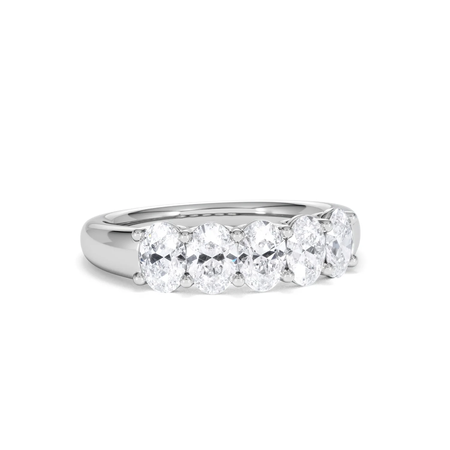 Unity 1.00ct Oval Cut Lab Diamond 5 Stone Ring in Platinum - Image 13