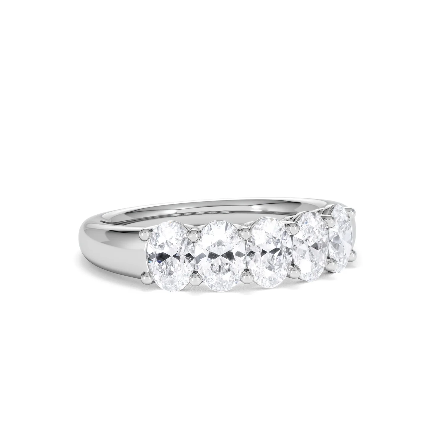 Unity 1.00ct Oval Cut Lab Diamond 5 Stone Ring in Platinum - Image 14