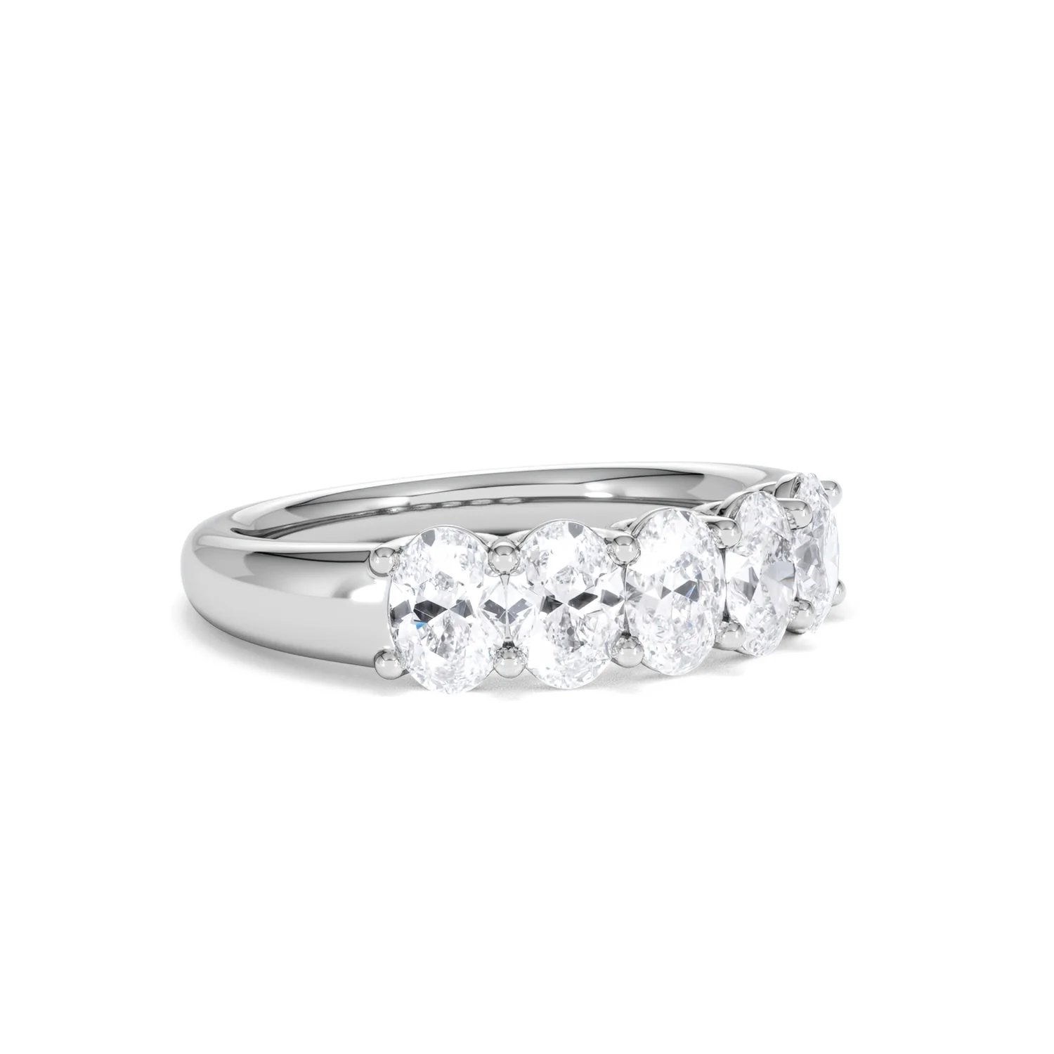 Unity 1.00ct Oval Cut Lab Diamond 5 Stone Ring in Platinum - Image 16