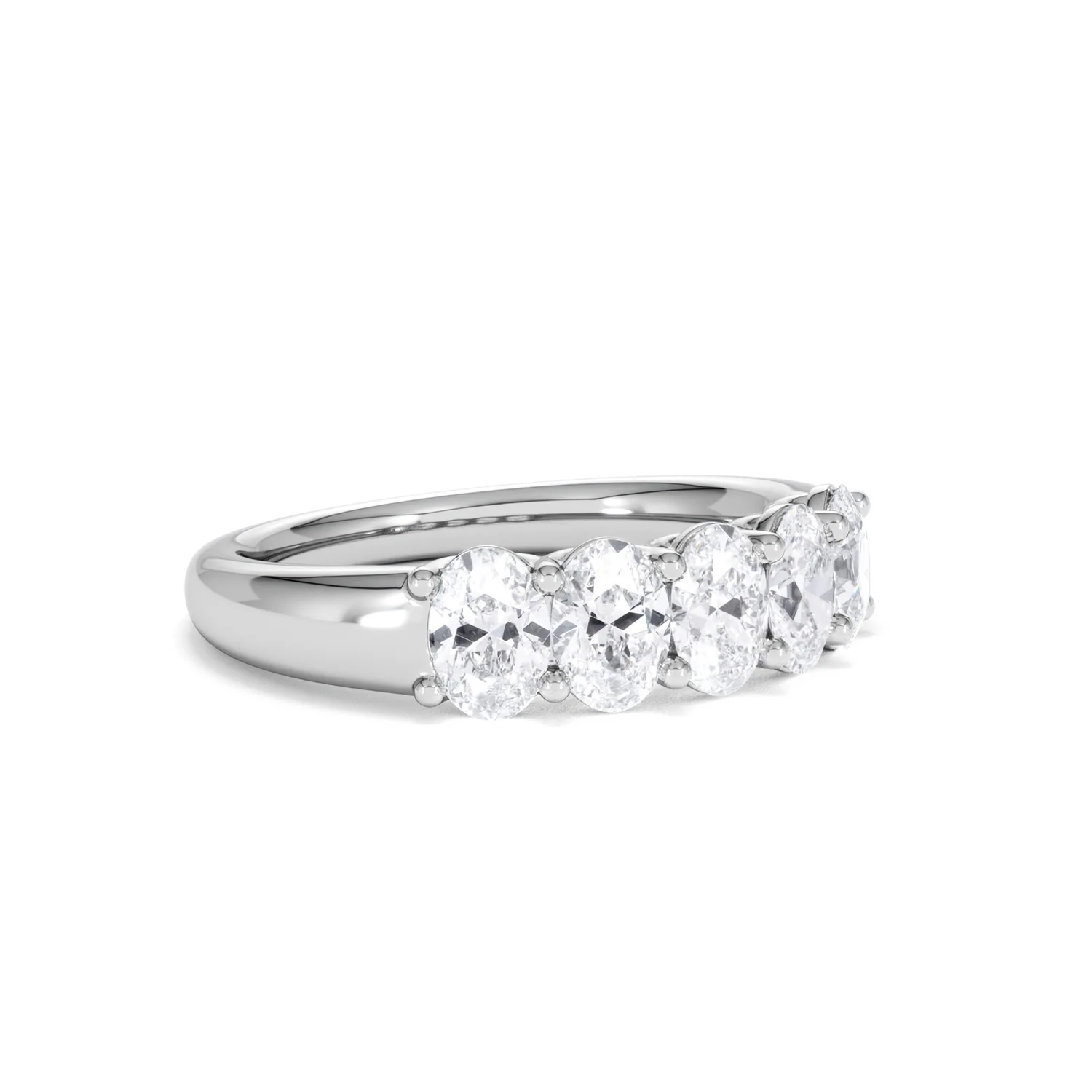 Unity 1.00ct Oval Cut Lab Diamond 5 Stone Ring in Platinum - Image 17