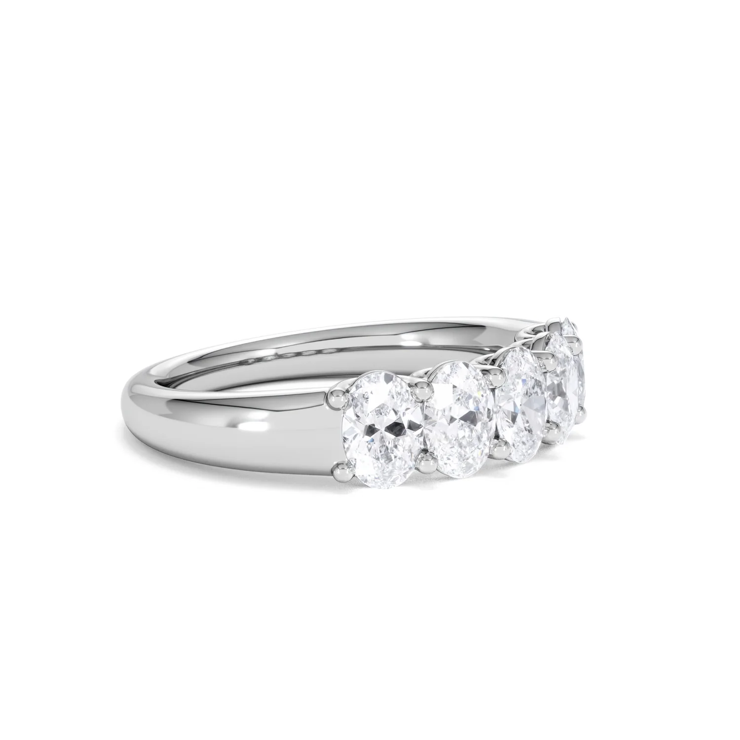 Unity 1.00ct Oval Cut Lab Diamond 5 Stone Ring in Platinum - Image 20