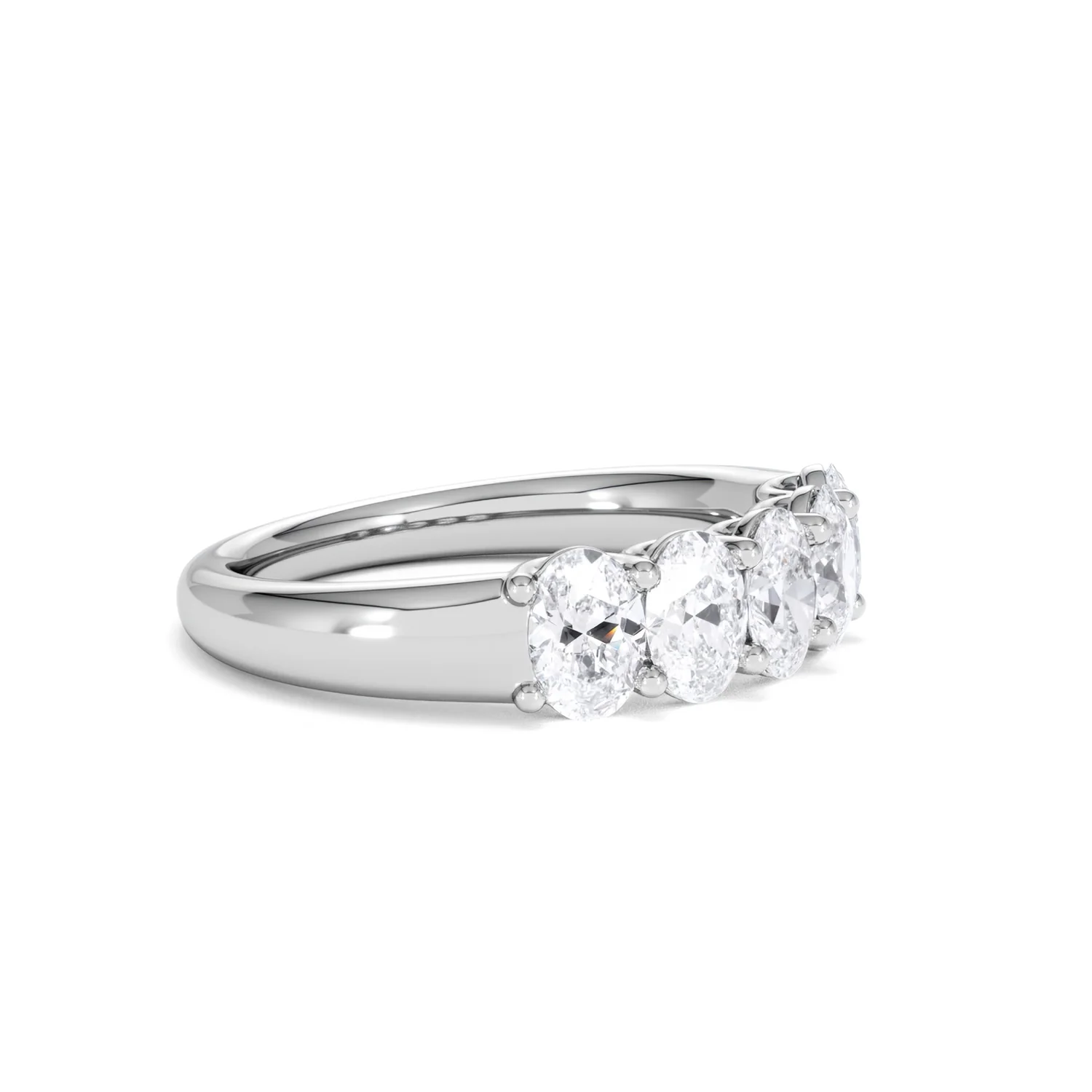 Unity 1.00ct Oval Cut Lab Diamond 5 Stone Ring in Platinum - Image 21