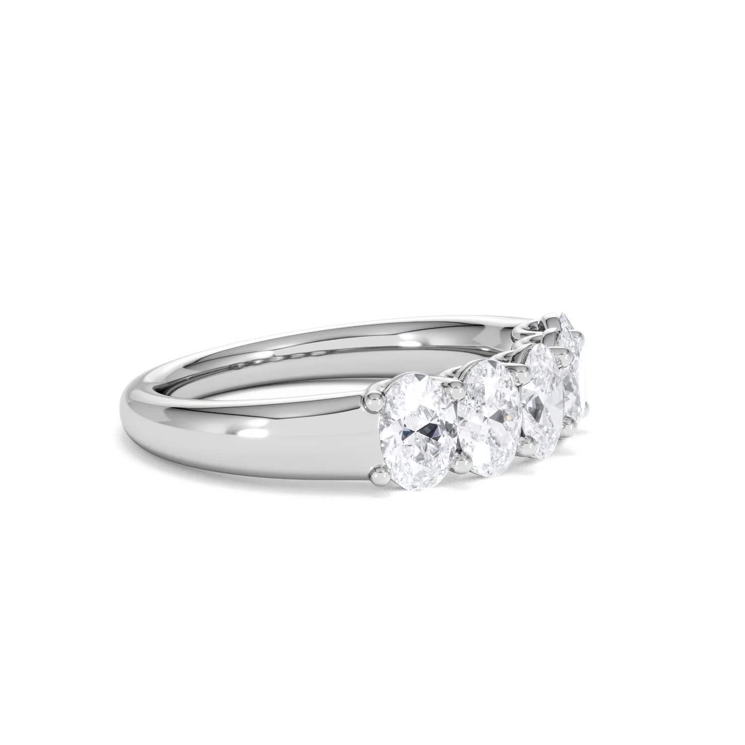 Unity 1.00ct Oval Cut Lab Diamond 5 Stone Ring in Platinum - Image 22