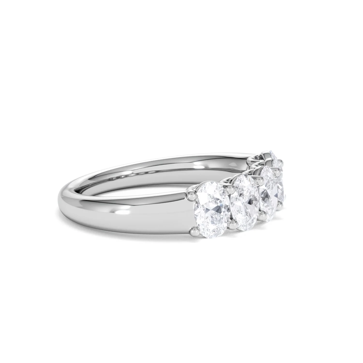 Unity 1.00ct Oval Cut Lab Diamond 5 Stone Ring in Platinum - Image 23