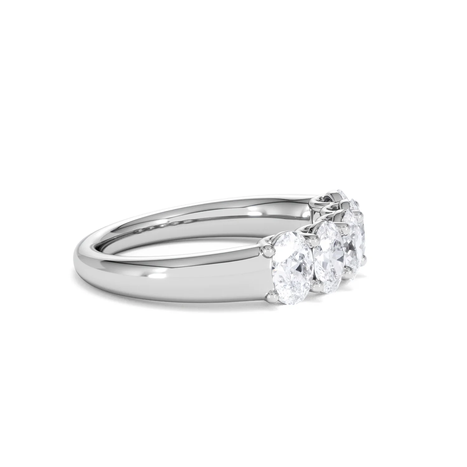 Unity 1.00ct Oval Cut Lab Diamond 5 Stone Ring in Platinum - Image 25