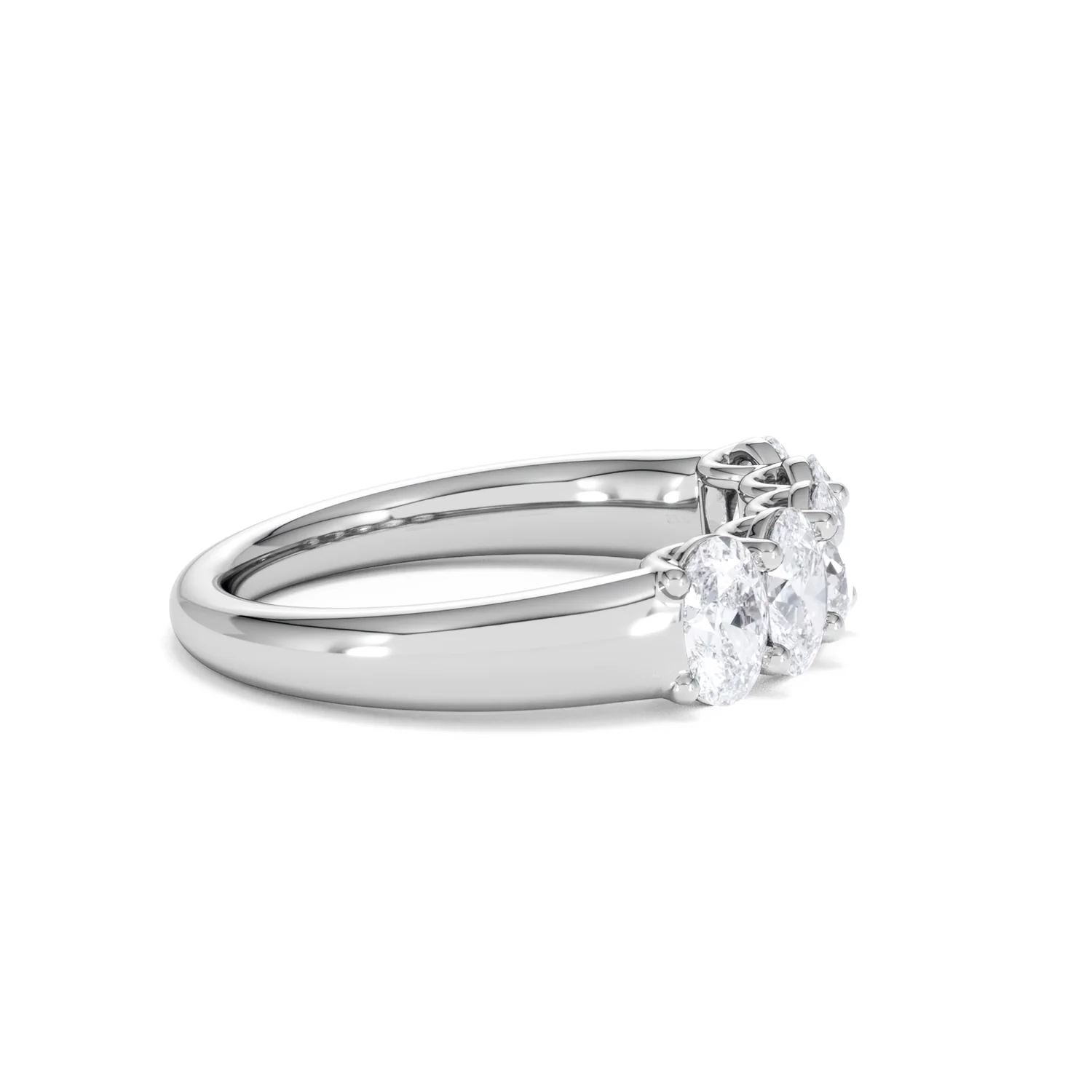 Unity 1.00ct Oval Cut Lab Diamond 5 Stone Ring in Platinum - Image 27