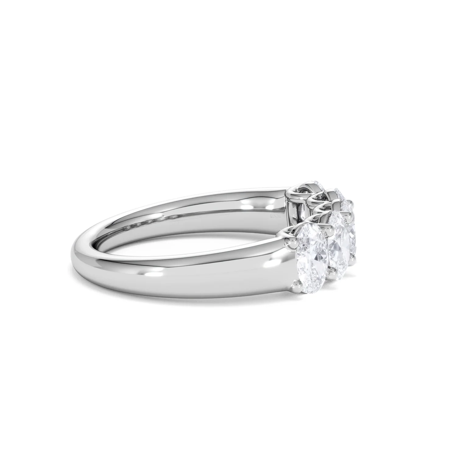 Unity 1.00ct Oval Cut Lab Diamond 5 Stone Ring in Platinum - Image 28